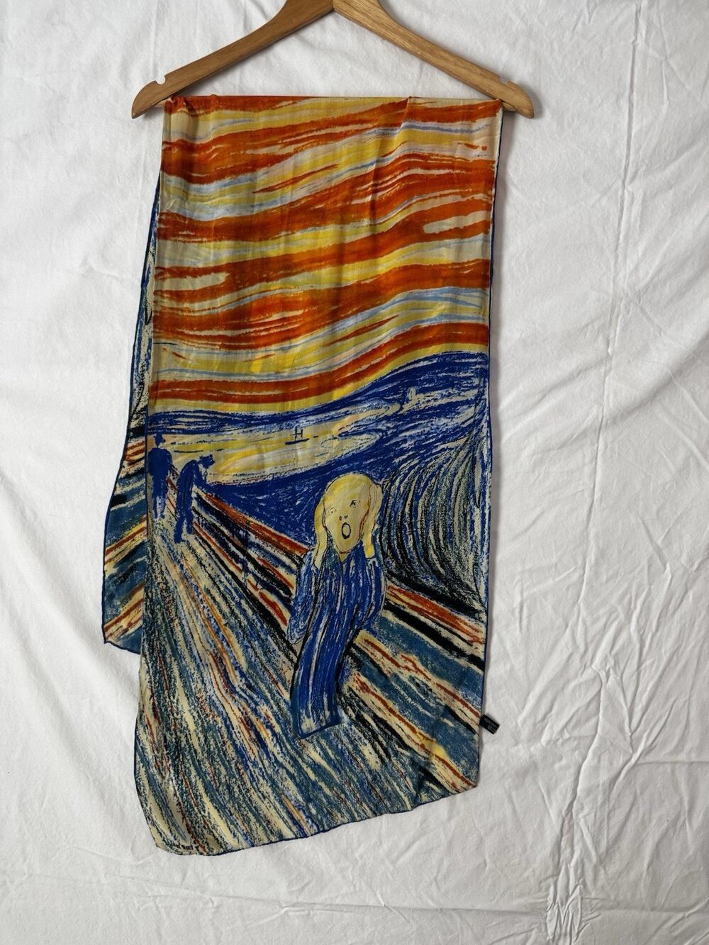 Edvard Munch The Scream 100% Pure Silk Art Wearable Scarf Shawl